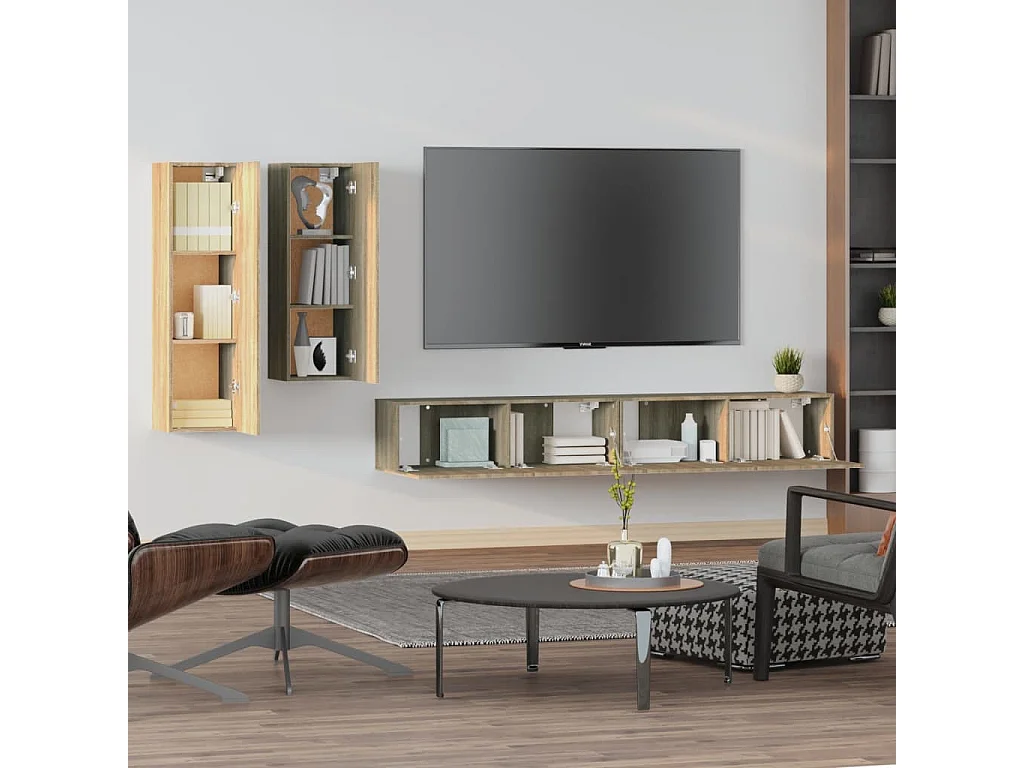 Ensemble de meubles TV 4 pcs Chêne sonoma Bois d'ingénierie BE46461