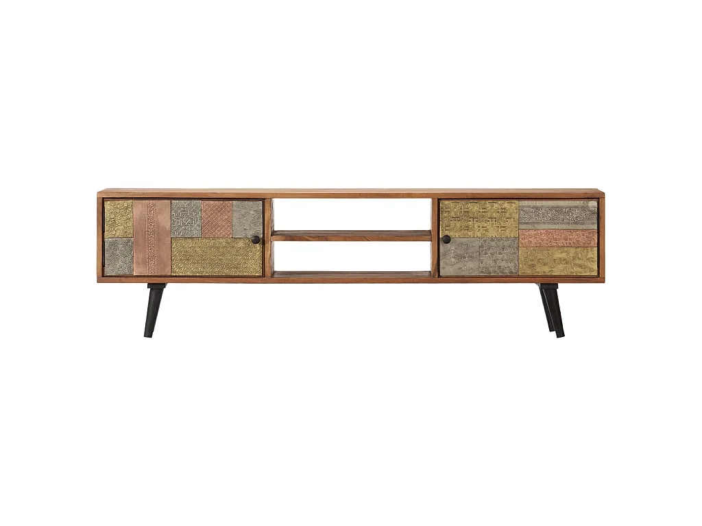 Meuble TV 140x30x40 cm Bois solide d'acacia BE30113