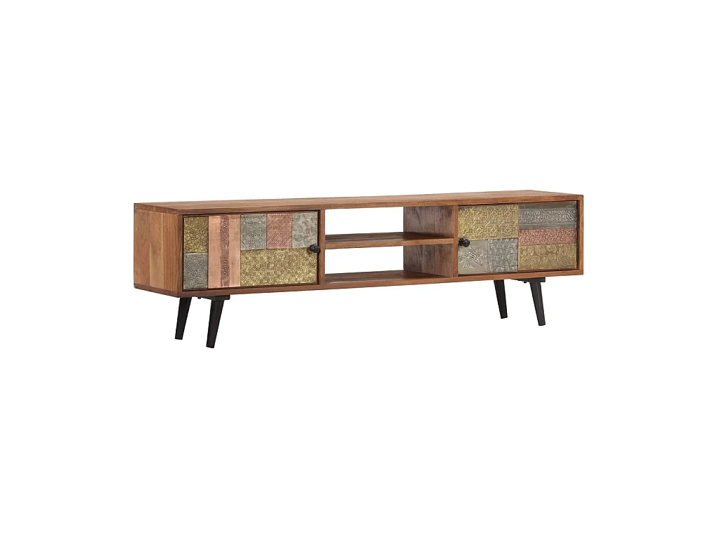Meuble TV 140x30x40 cm Bois solide d'acacia BE30113