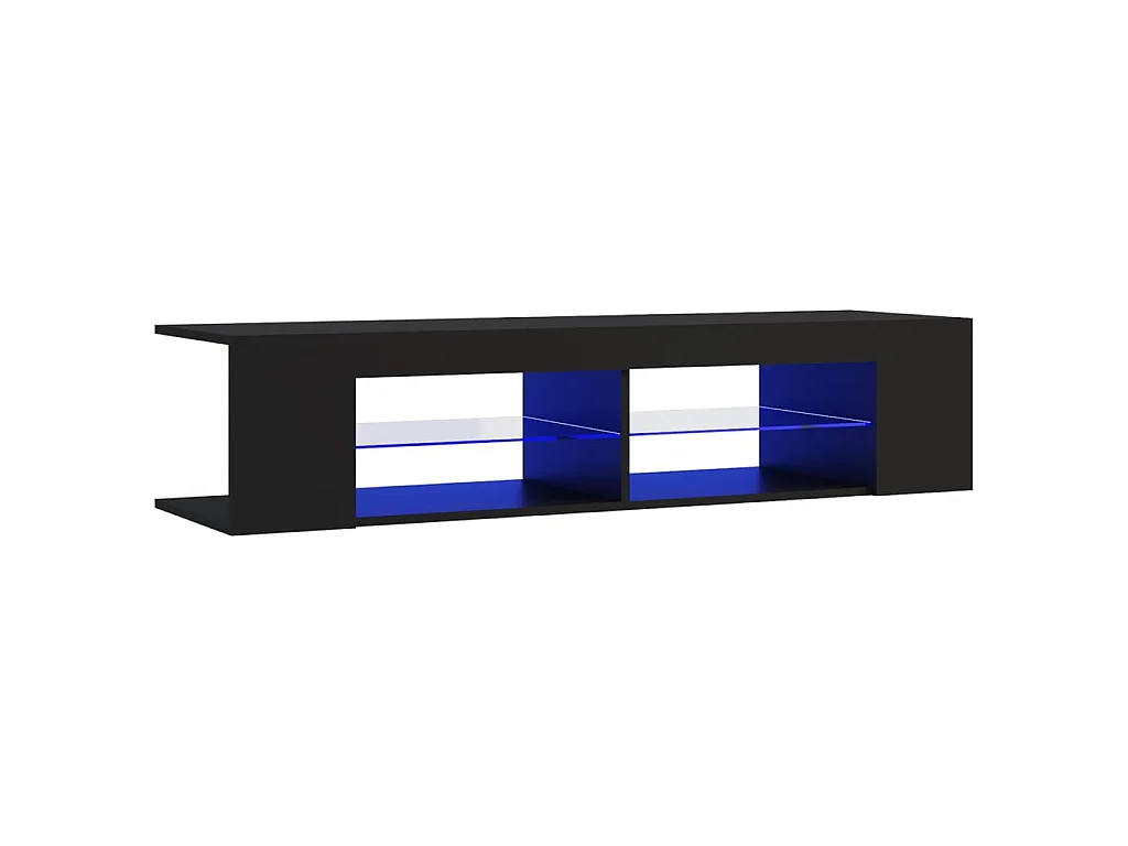 Móvel de TV com luzes LED 135x39x30 cm preto PT113465
