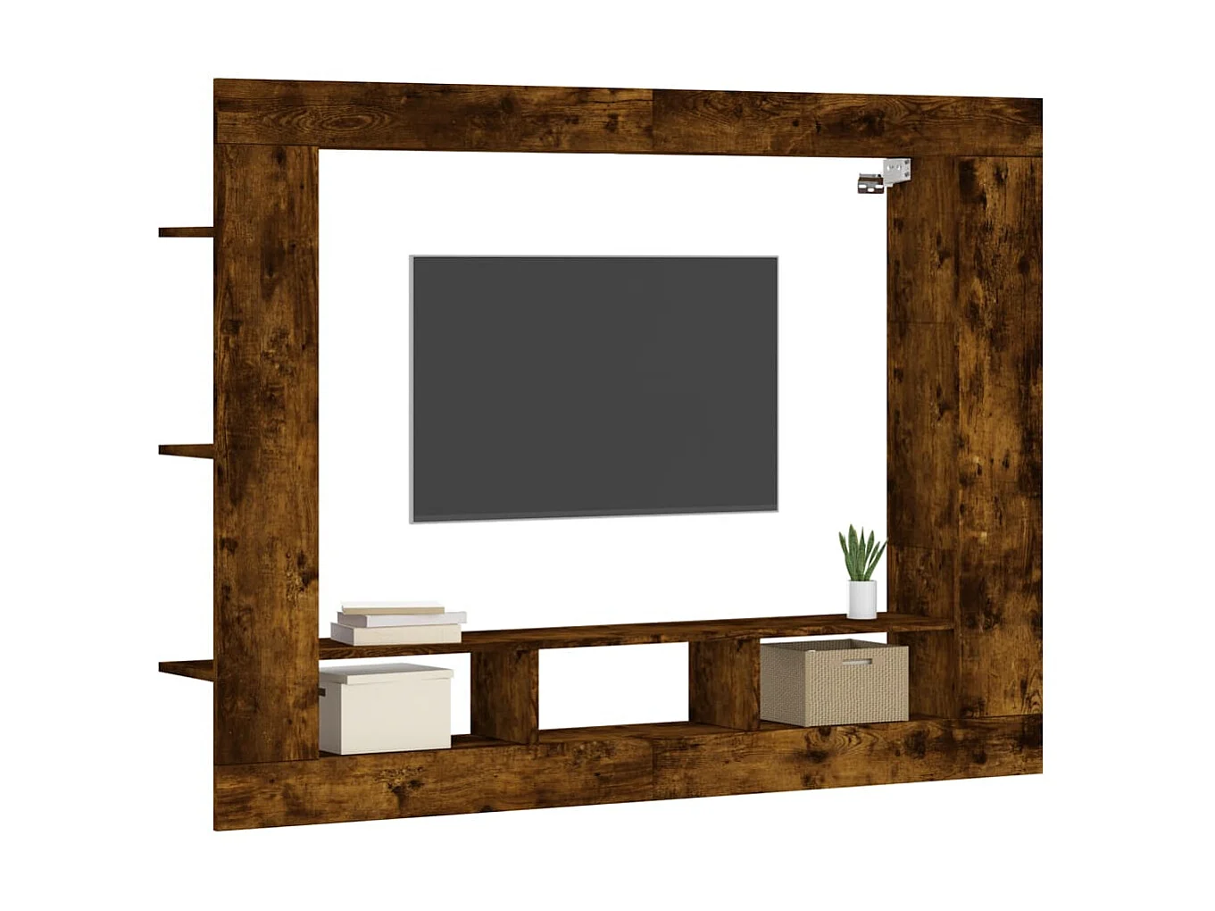 Móvel de TV 152x22x113 cm derivados de madeira carvalho fumado PT318273