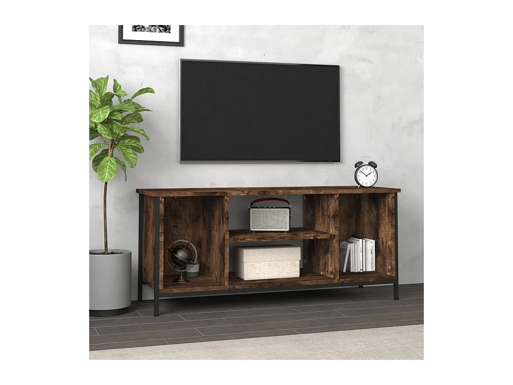 Tv-meubel 102x35x45 cm bewerkt hout gerookt eikenkleurig NL23230