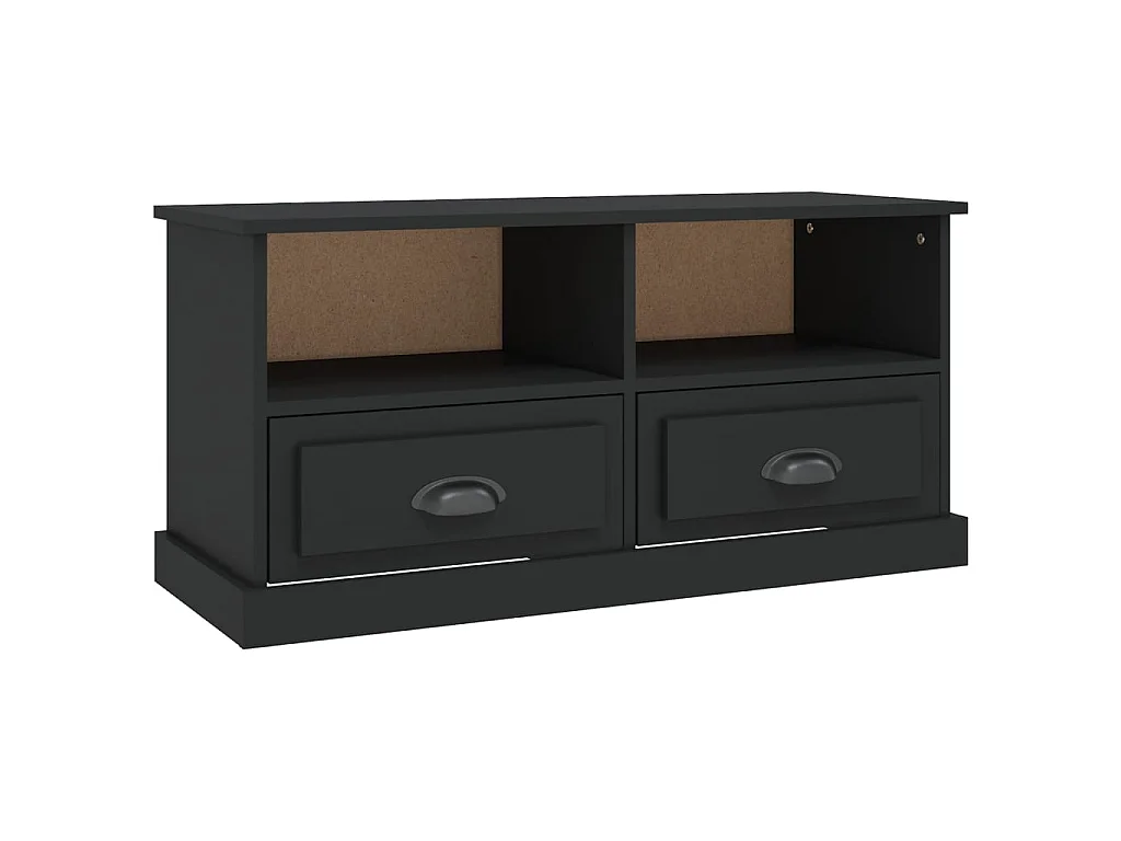 Meuble TV Noir 93x35,5x45 cm bois d'ingénierie BE25743