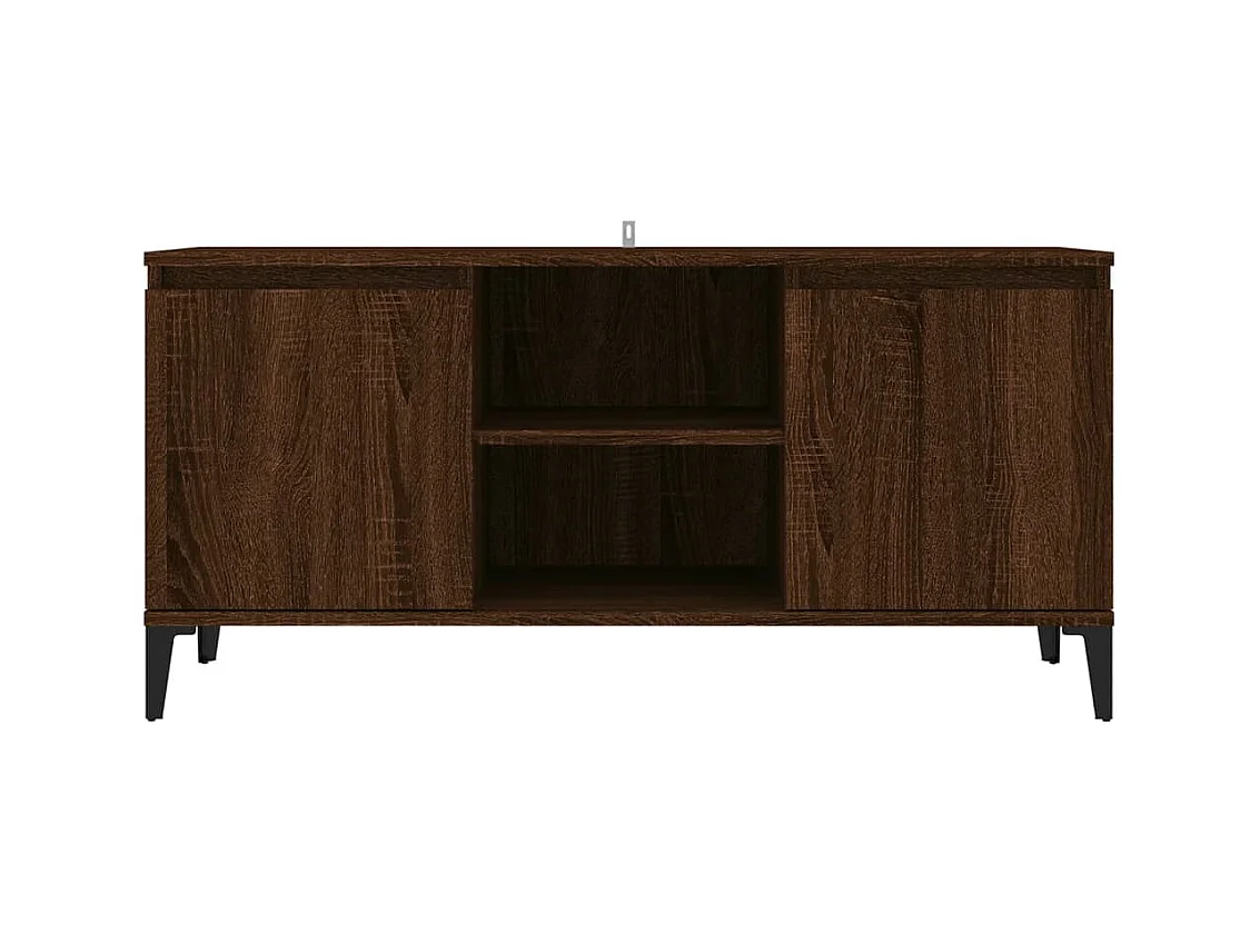 TV-Schrank,TV-Möbel mit Metallbeinen Braun Eichen-Optik 103,5x35x50 cm -gkd600406