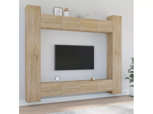 Kauf Unique 8-tlg. TV-Schrank-Set,TV-Möbel Sonoma-Eiche Holzwerkstoff -gkd403995