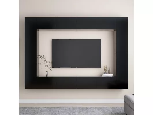 Kauf Unique 8-tlg. TV-Schrank-Set,TV-Möbel Schwarz Holzwerkstoff -gkd778761