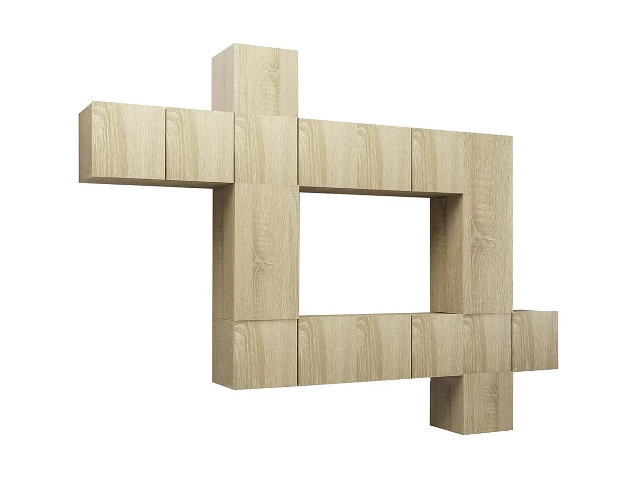 10-tlg. TV-Schrank-Set,TV-Möbel Sonoma-Eiche Holzwerkstoff -gkd124878