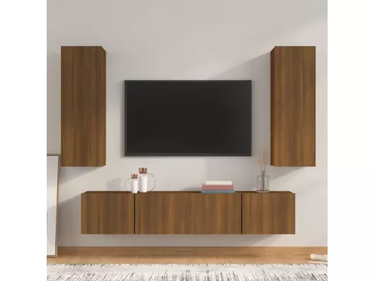 Kauf Unique 4-tlg. TV-Schrank-Set,TV-Möbel Braun Eichen-Optik Holzwerkstoff -gkd214364