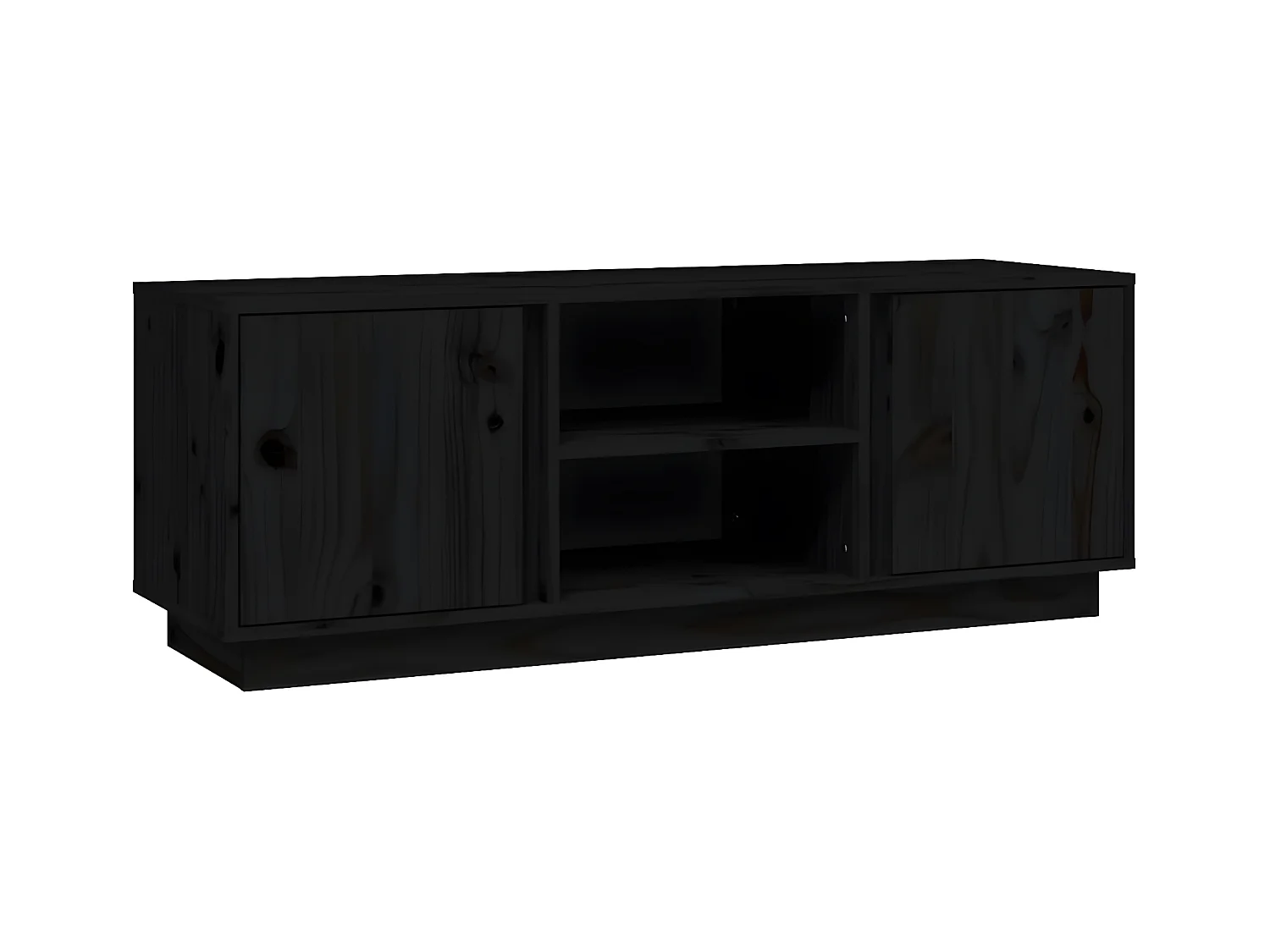 TV-Schrank,TV-Möbel Schwarz 110x35x40,5 cm Massivholz Kiefer -gkd731903
