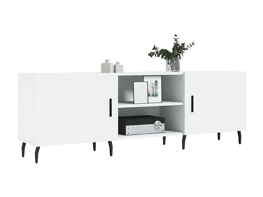 Meuble TV blanc 150x30x50 cm bois d'ingénierie BE77877