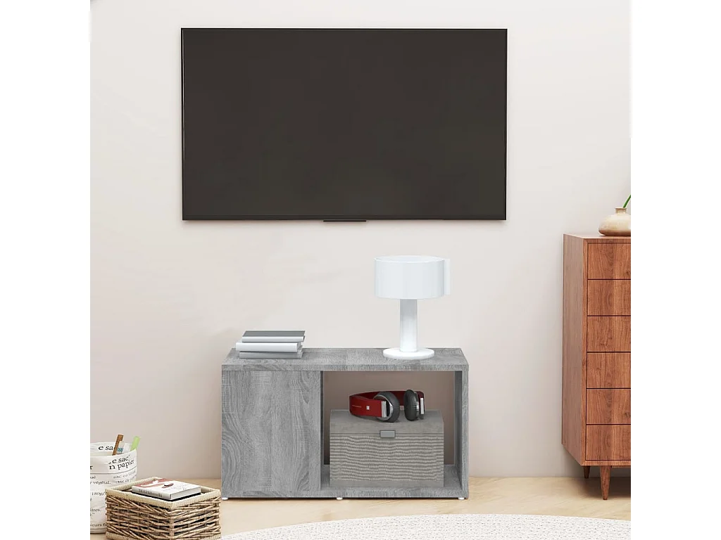 Meuble TV Sonoma gris 60x24x32 cm Bois d'ingénierie BE85610