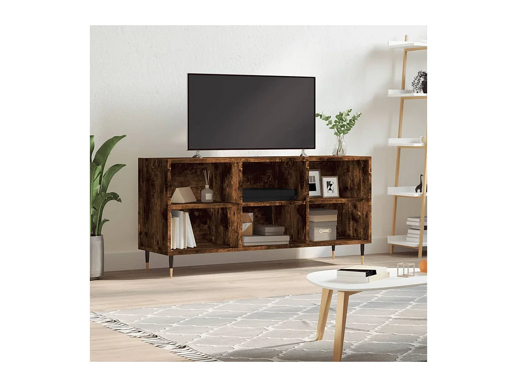 Tv-meubel 103,5x30x50 cm bewerkt hout gerookt eikenkleurig NL78675