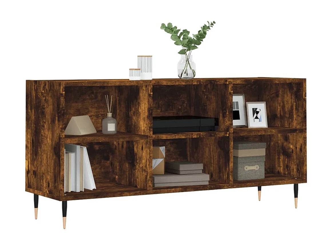 Meuble TV chêne fumé 103,5x30x50 cm bois d'ingénierie BE17170