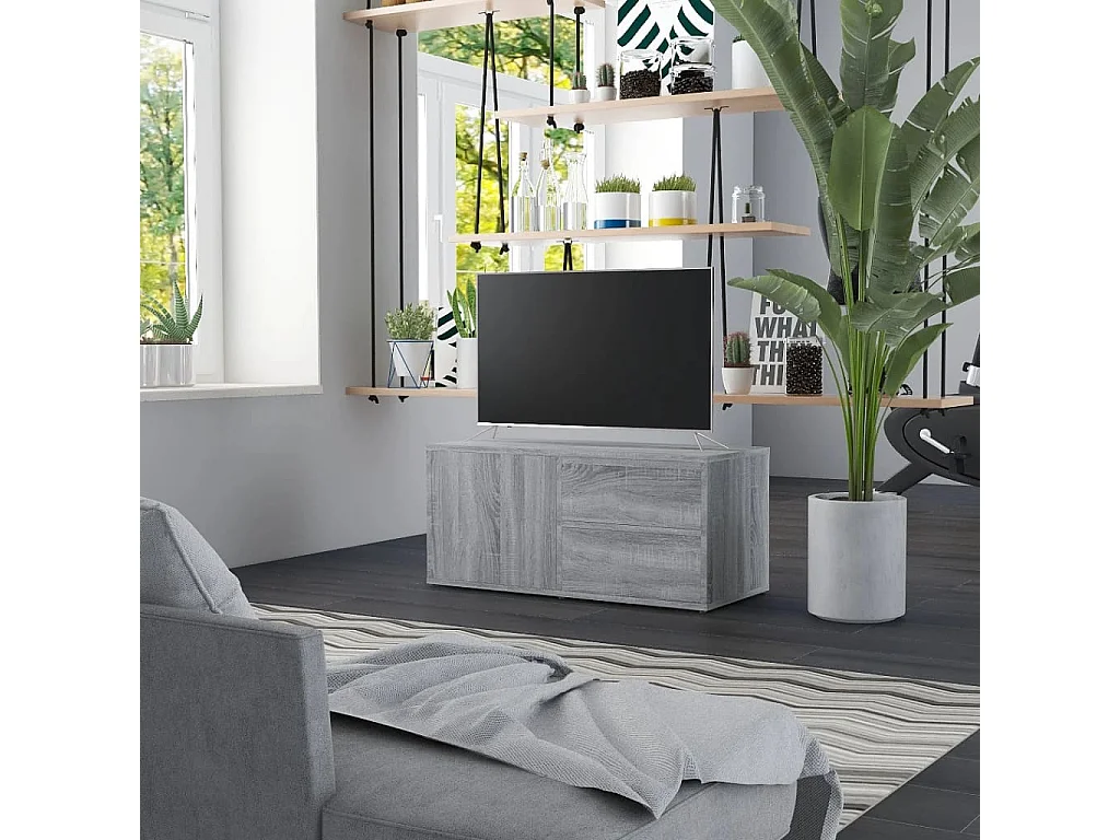 TV-Schrank,TV-Möbel Grau Sonoma 80x34x36 cm Holzwerkstoff -gkd700947