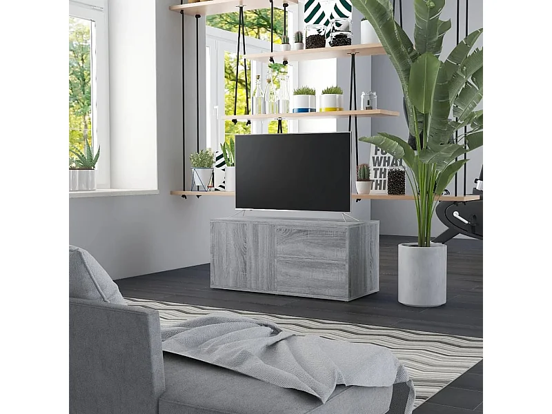 TV-Schrank,TV-Möbel Grau Sonoma 80x34x36 cm Holzwerkstoff -gkd700947