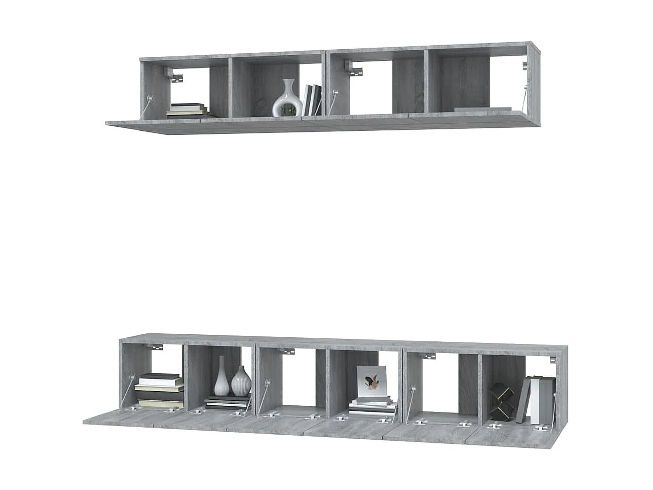 Set de muebles para TV 5 pzas madera contrachapada gris Sonoma ES57765