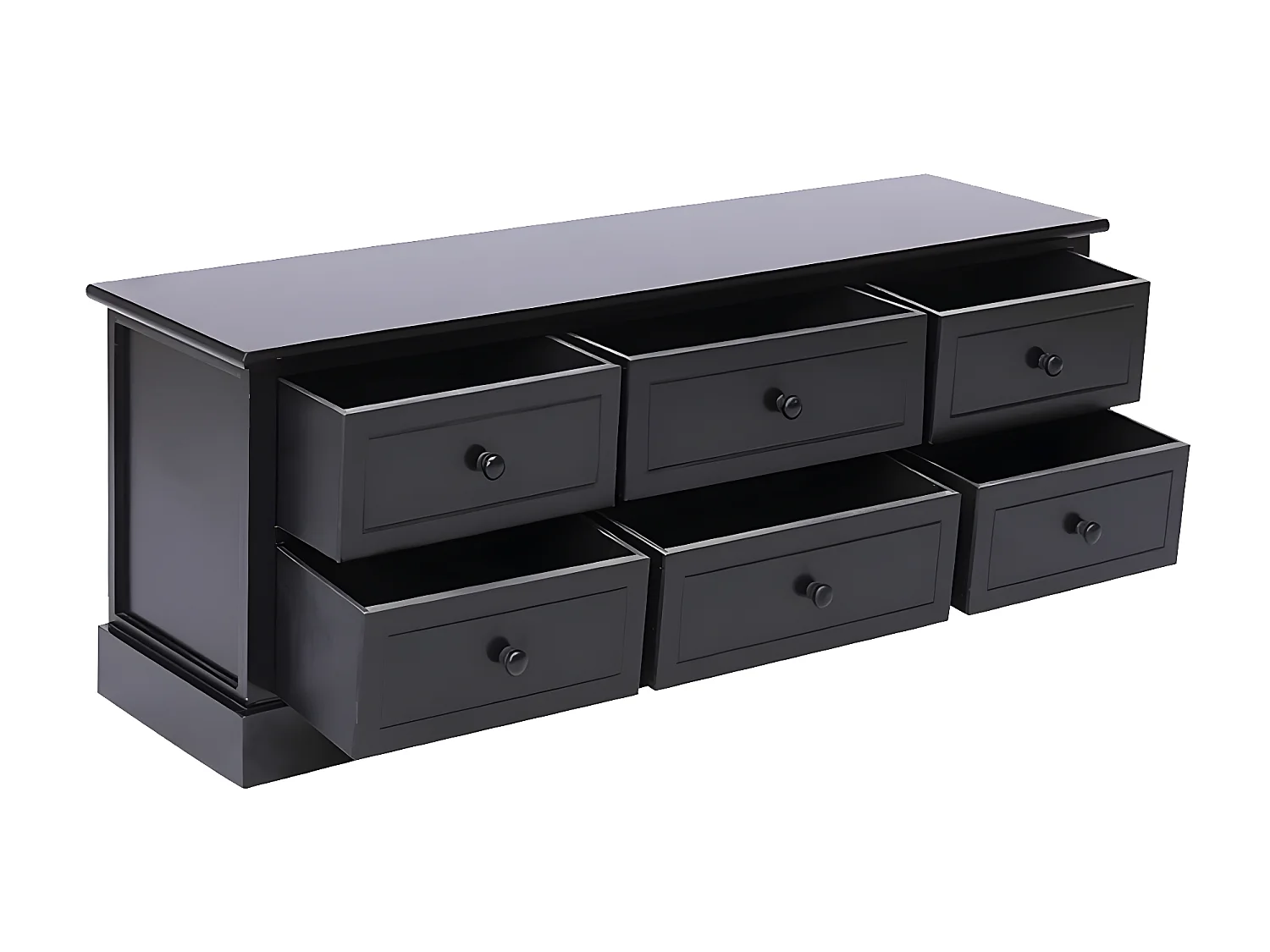 TV-Schrank,TV-Möbel Schwarz 108x30x40 cm Massivholz Paulownia -gkd16259