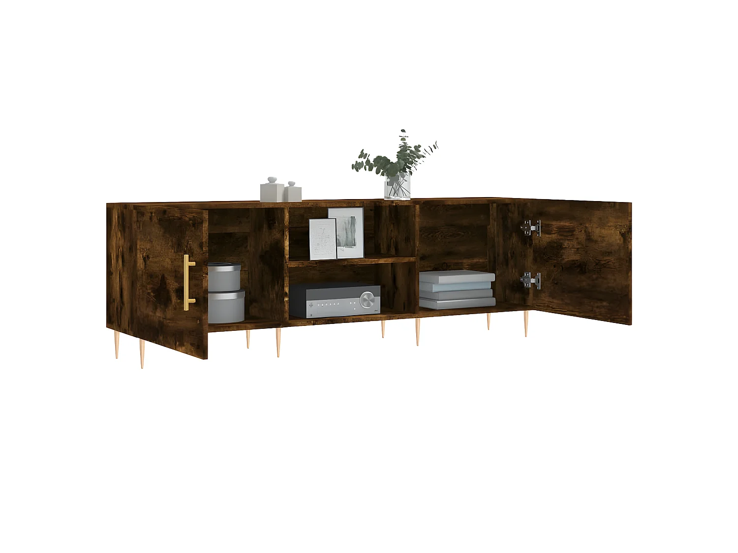 TV-Schrank,TV-Möbel Räuchereiche 150x30x50 cm Holzwerkstoff -gkd426154