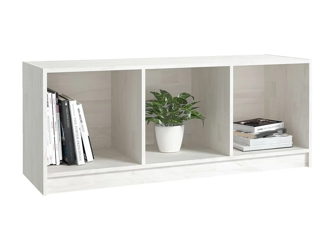 TV-Schrank,TV-Möbel Weiß 104x33x41 cm Massivholz Kiefer -gkd738988