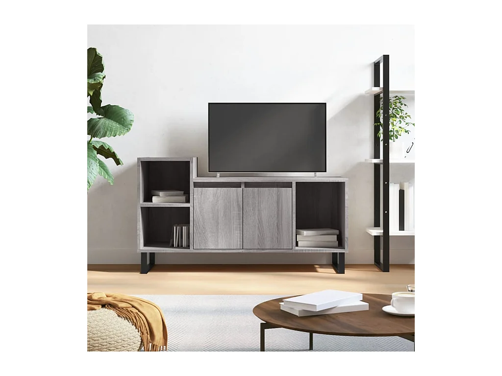 Meuble TV Sonoma gris 100x35x55 cm Bois d'ingénierie BE1787