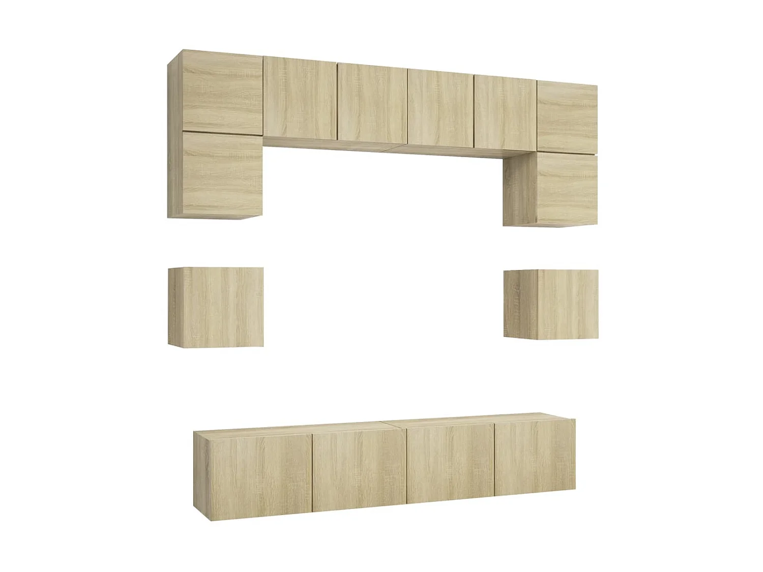 8-tlg. TV-Schrank-Set,TV-Möbel Sonoma-Eiche Holzwerkstoff -gkd186205