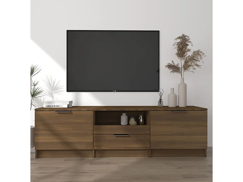 TV-Schrank,TV-Möbel Braun Eichen-Optik 140x35x40 cm Holzwerkstoff -gkd816612