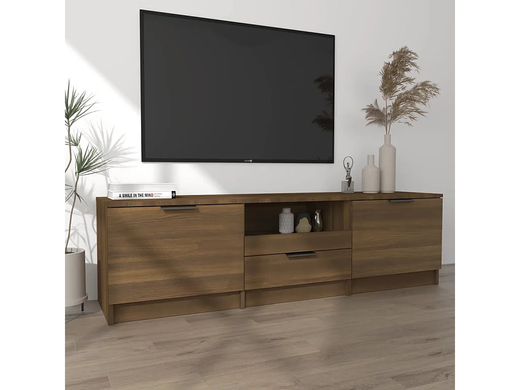 TV-Schrank,TV-Möbel Braun Eichen-Optik 140x35x40 cm Holzwerkstoff -gkd816612