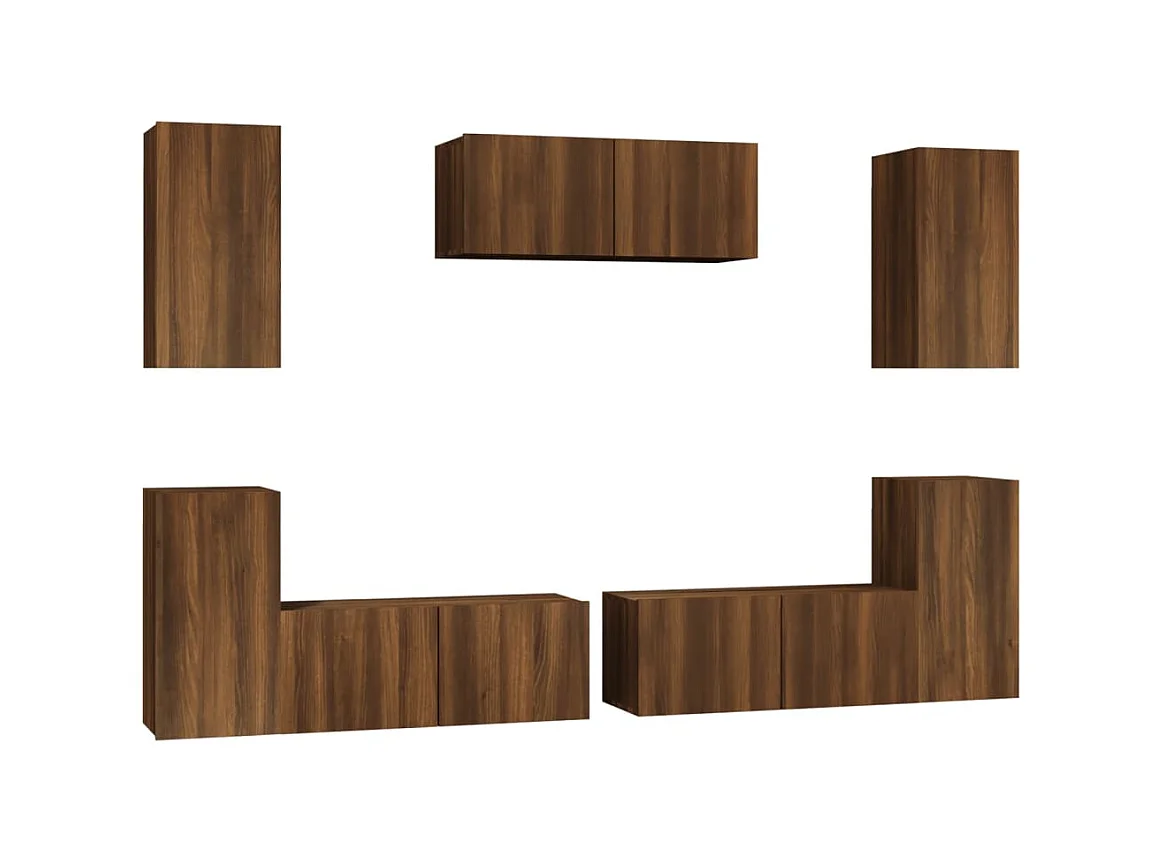 Ensemble de meubles TV 7 pcs Chêne marron Bois d'ingénierie BE32356