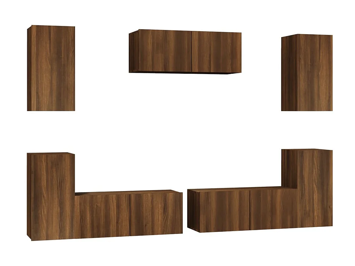 Ensemble de meubles TV 7 pcs Chêne marron Bois d'ingénierie BE32356