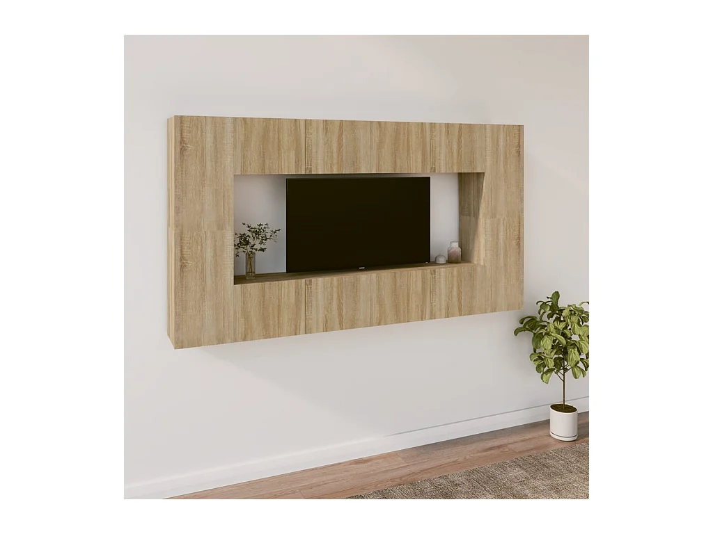 Ensemble de meubles TV 8 pcs Chêne sonoma Bois d'ingénierie BE99157