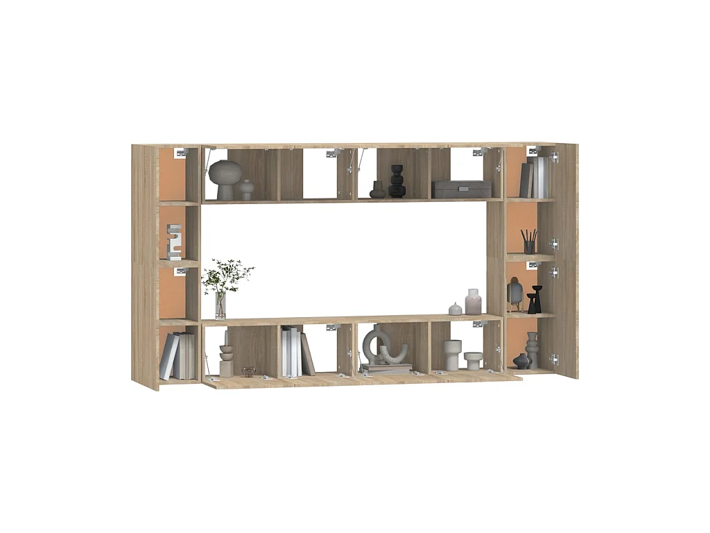 Ensemble de meubles TV 8 pcs Chêne sonoma Bois d'ingénierie BE99157