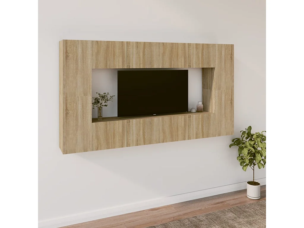 Ensemble de meubles TV 8 pcs Chêne sonoma Bois d'ingénierie BE99157