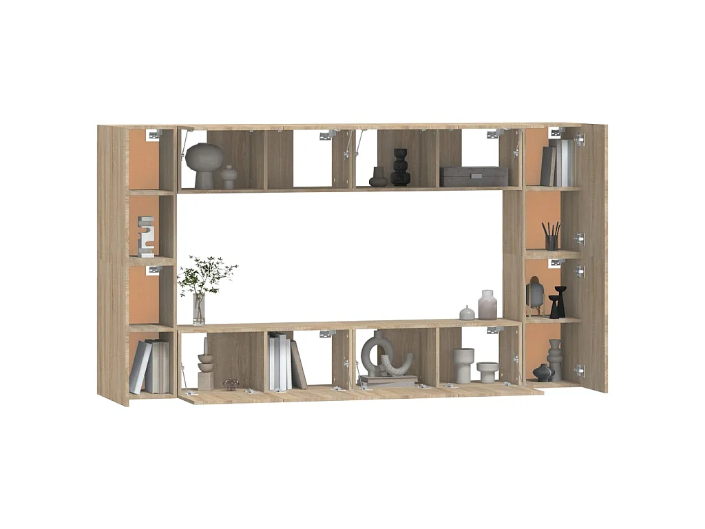 Ensemble de meubles TV 8 pcs Chêne sonoma Bois d'ingénierie BE99157