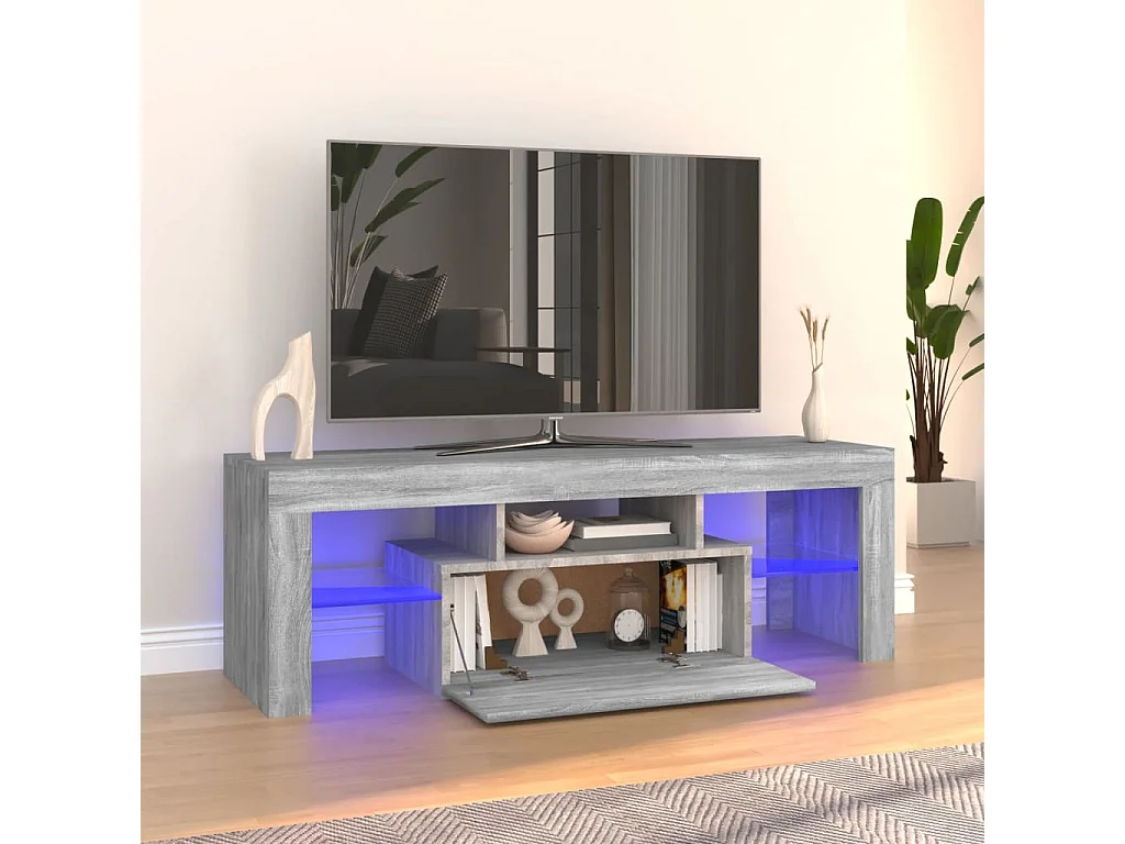 Meuble TV avec lumières LED sonoma gris 120x35x40 cm BE35111