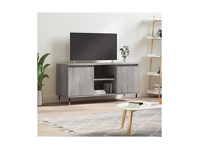 Tv-meubel | Tv-Bank | TV-kast104x35x50 cm bewerkt hout grijs sonoma eikenkleurig