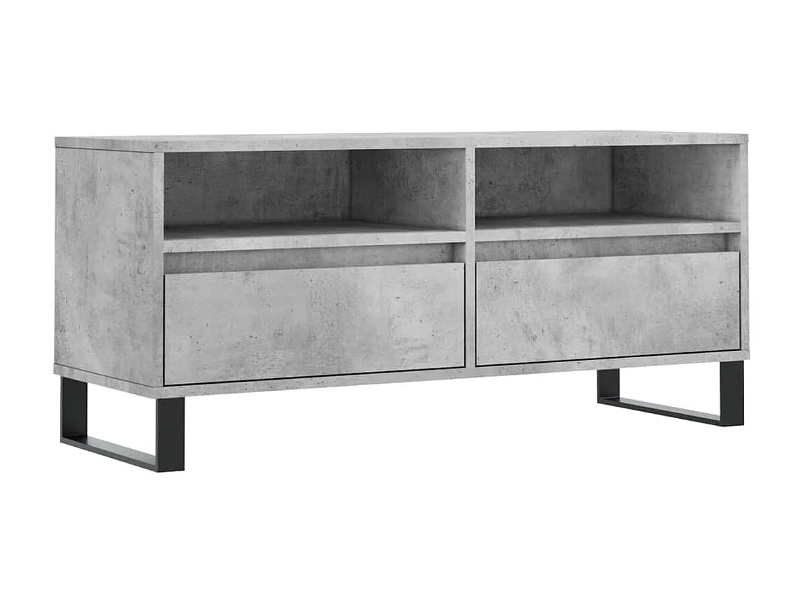 Meuble TV BEis béton 100x34,5x44,5 cm bois d'ingénierie BE98228