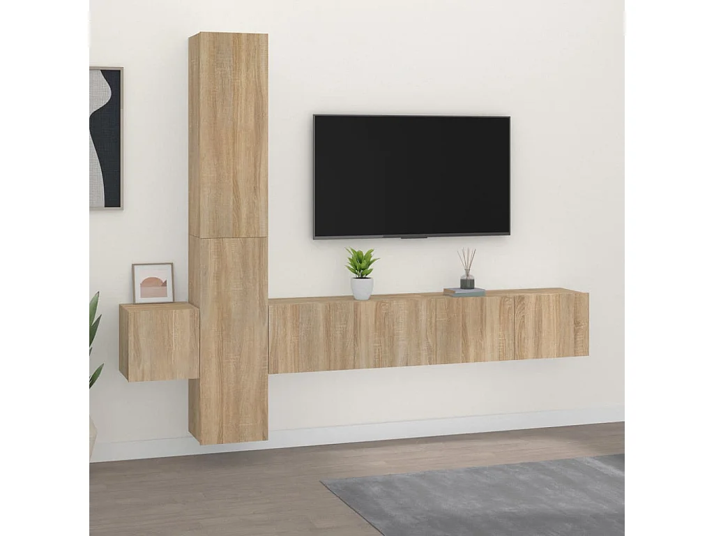 Set di Mobili Porta TV | Armadietti TV 5 pz Rovere Sonoma in Legno Multistrato