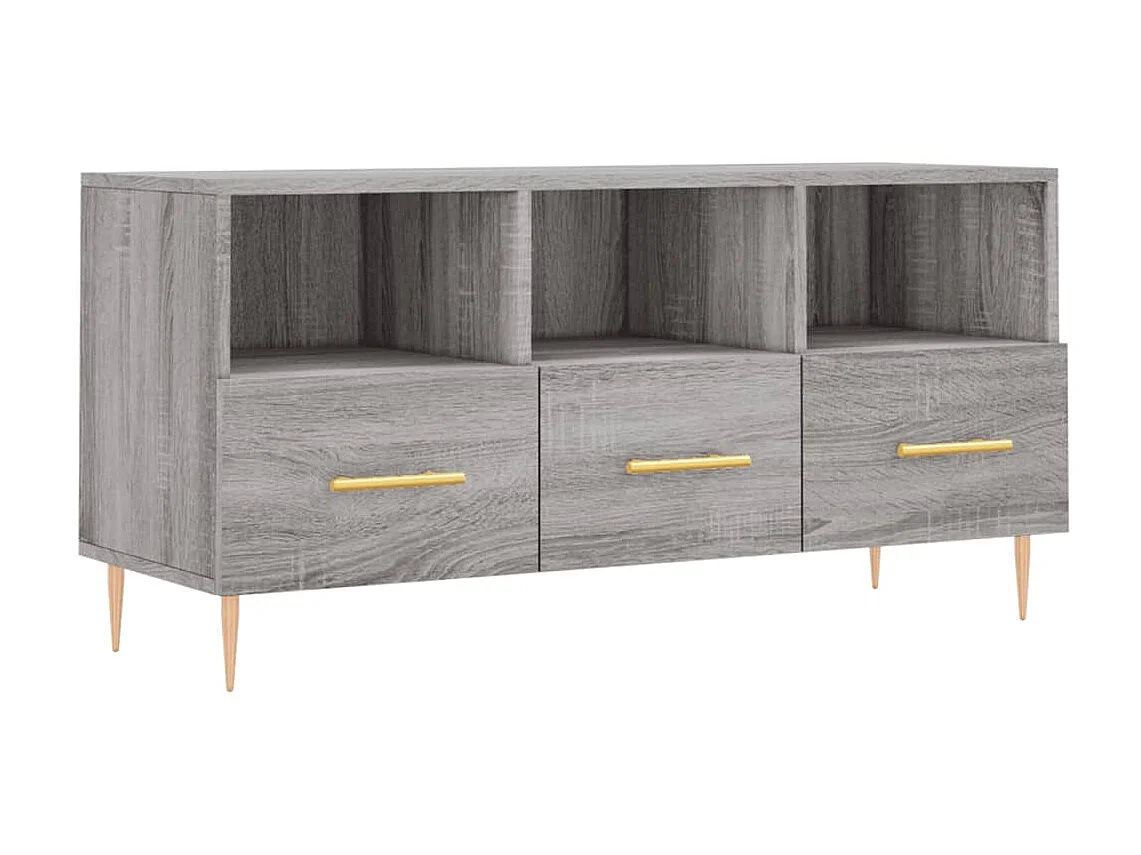 Móvel de TV 102x36x50 cm derivados de madeira cinzento sonoma PT569061