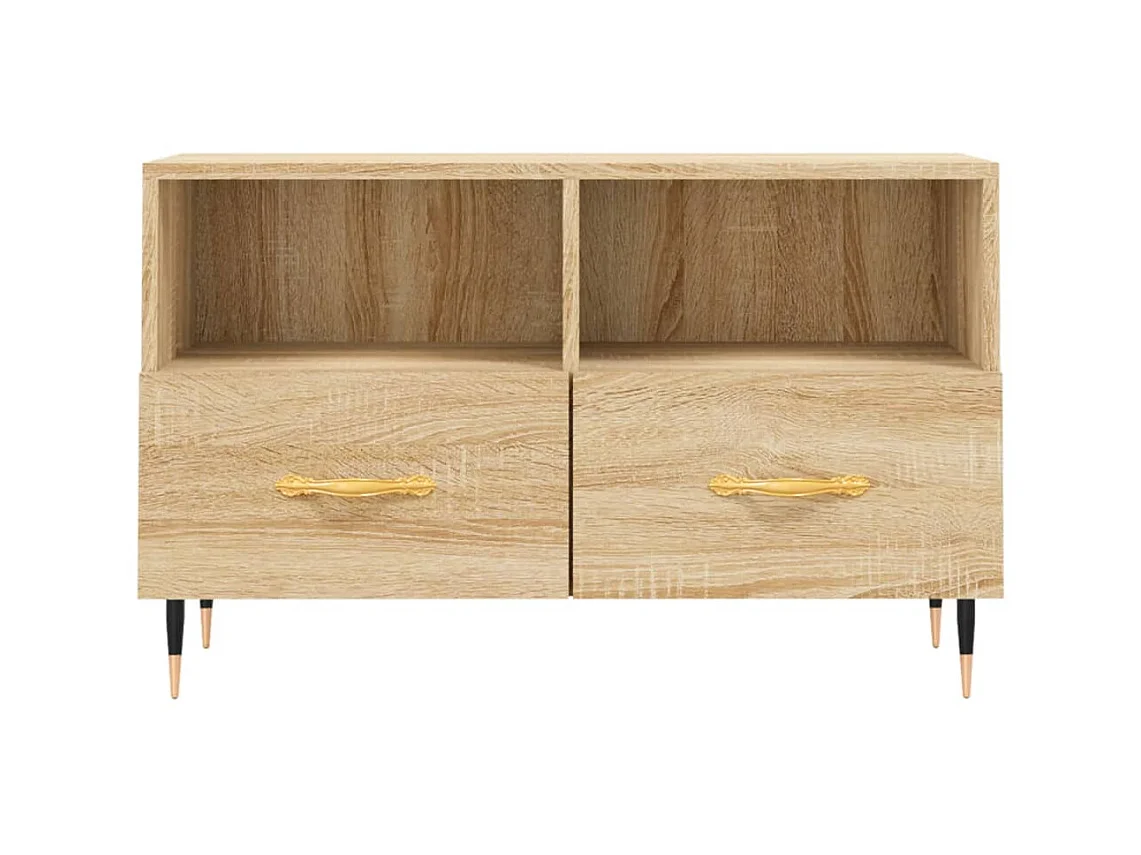 Meuble TV Chêne sonoma 80x36x50 cm Bois d'ingénierie BE19406