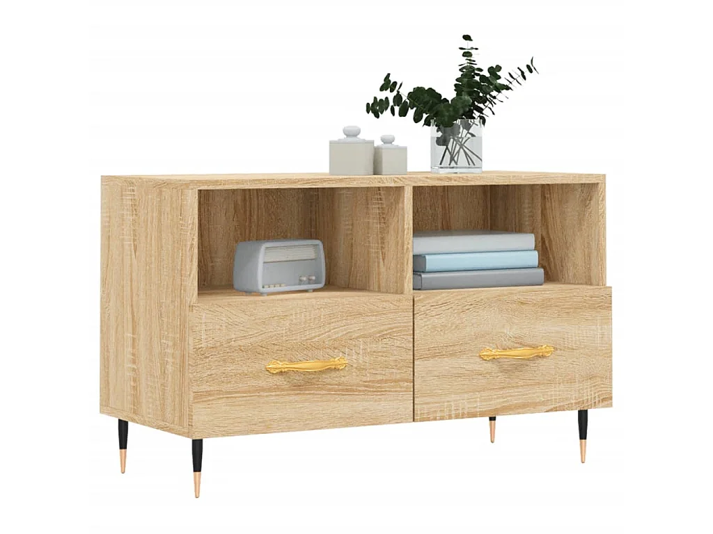 Meuble TV Chêne sonoma 80x36x50 cm Bois d'ingénierie BE19406