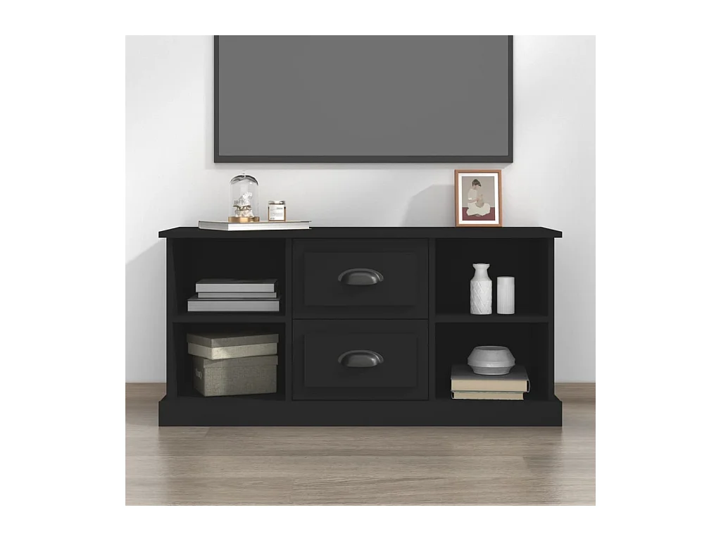 Meuble TV Noir 99,5x35,5x48 cm bois d'ingénierie BE62401