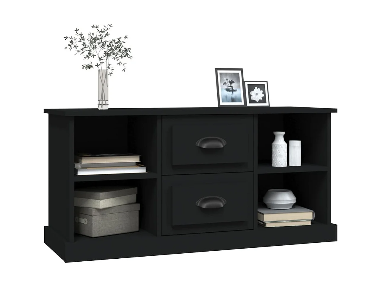 Meuble TV Noir 99,5x35,5x48 cm bois d'ingénierie BE62401