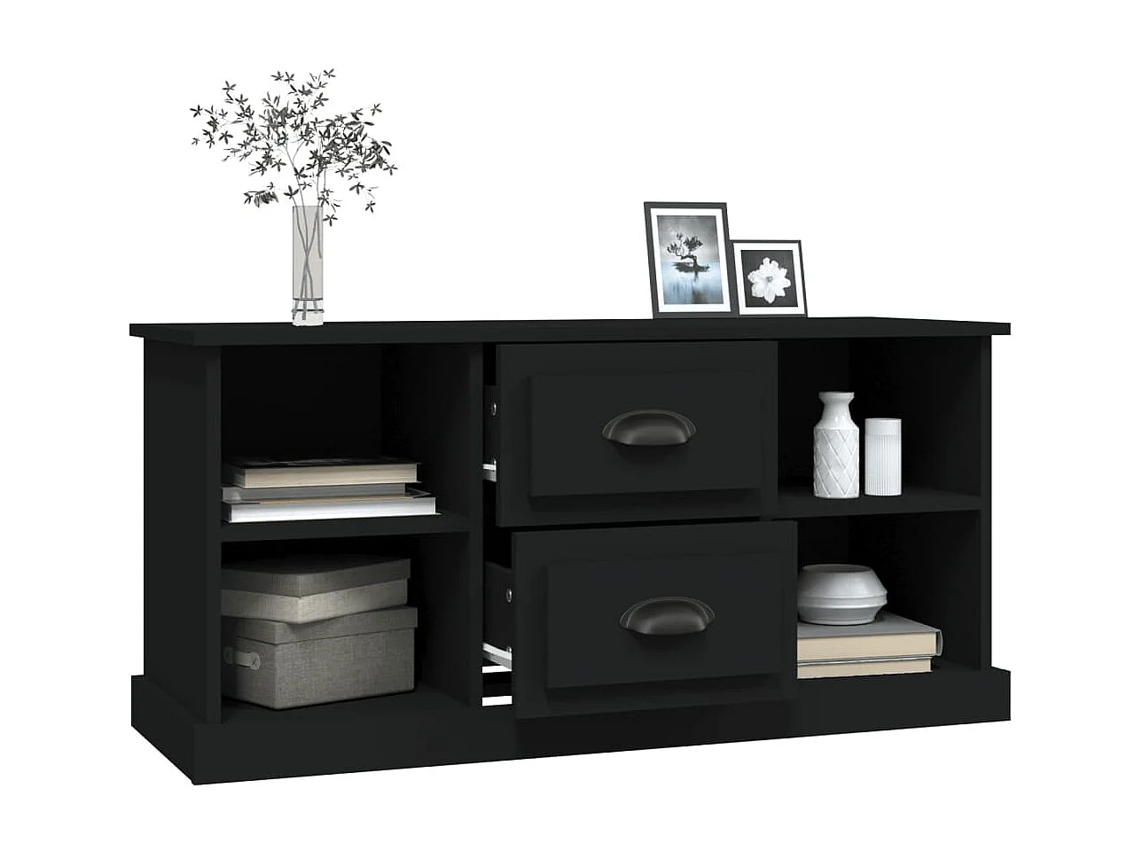 Meuble TV Noir 99,5x35,5x48 cm bois d'ingénierie BE62401