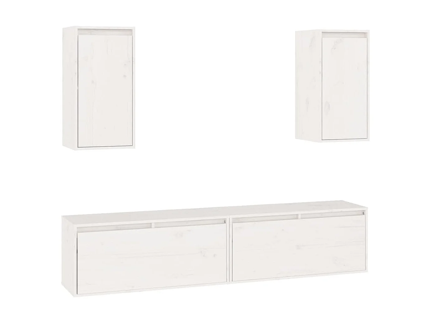 Muebles para TV 4 piezas madera maciza de pino blanco ES99412