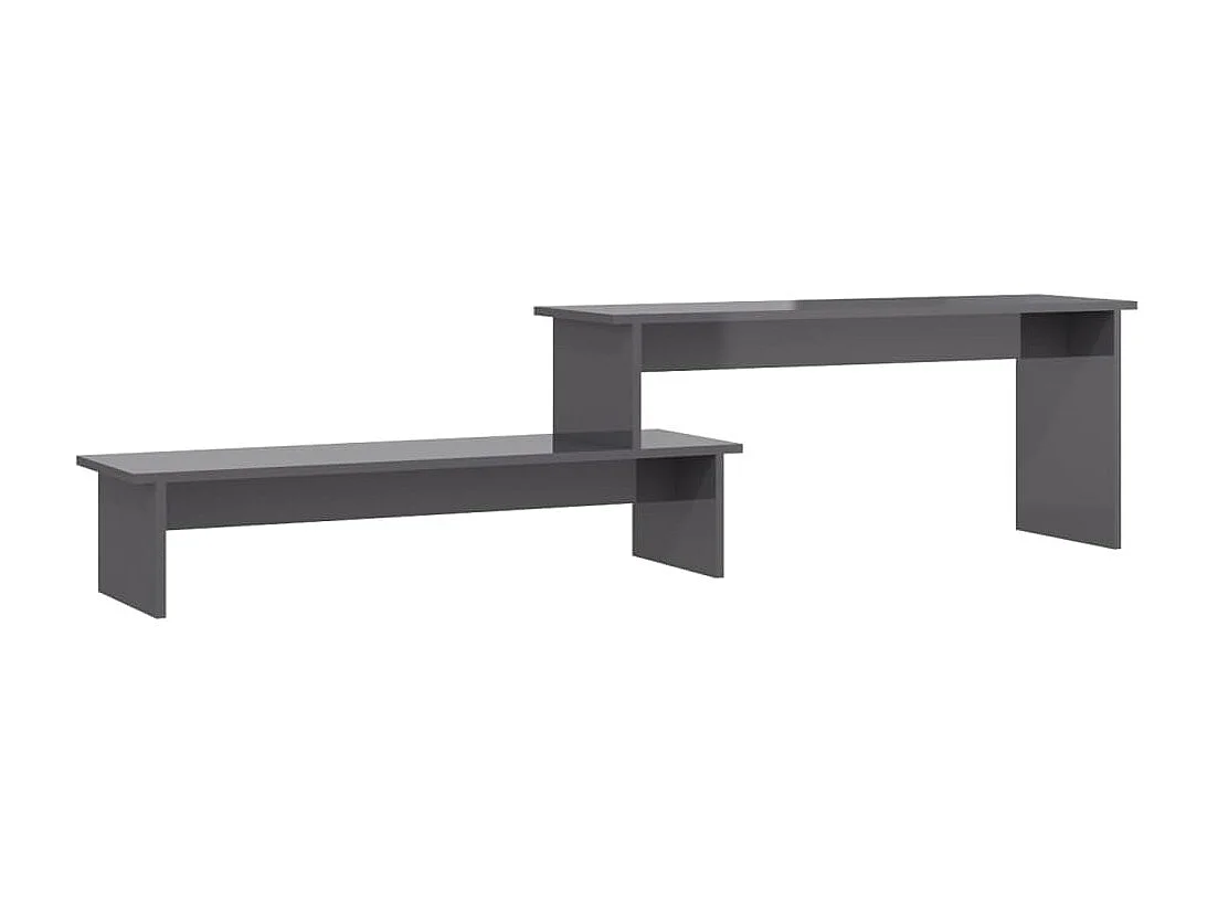 Meuble TV Gris brillant 180x30x43 cm Aggloméré BE12964