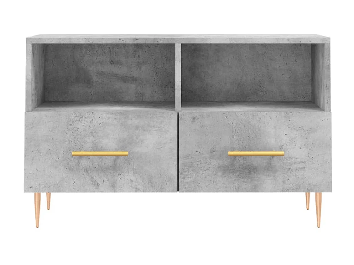 Meuble TV BEis béton 80x36x50 cm Bois d'ingénierie BE39545