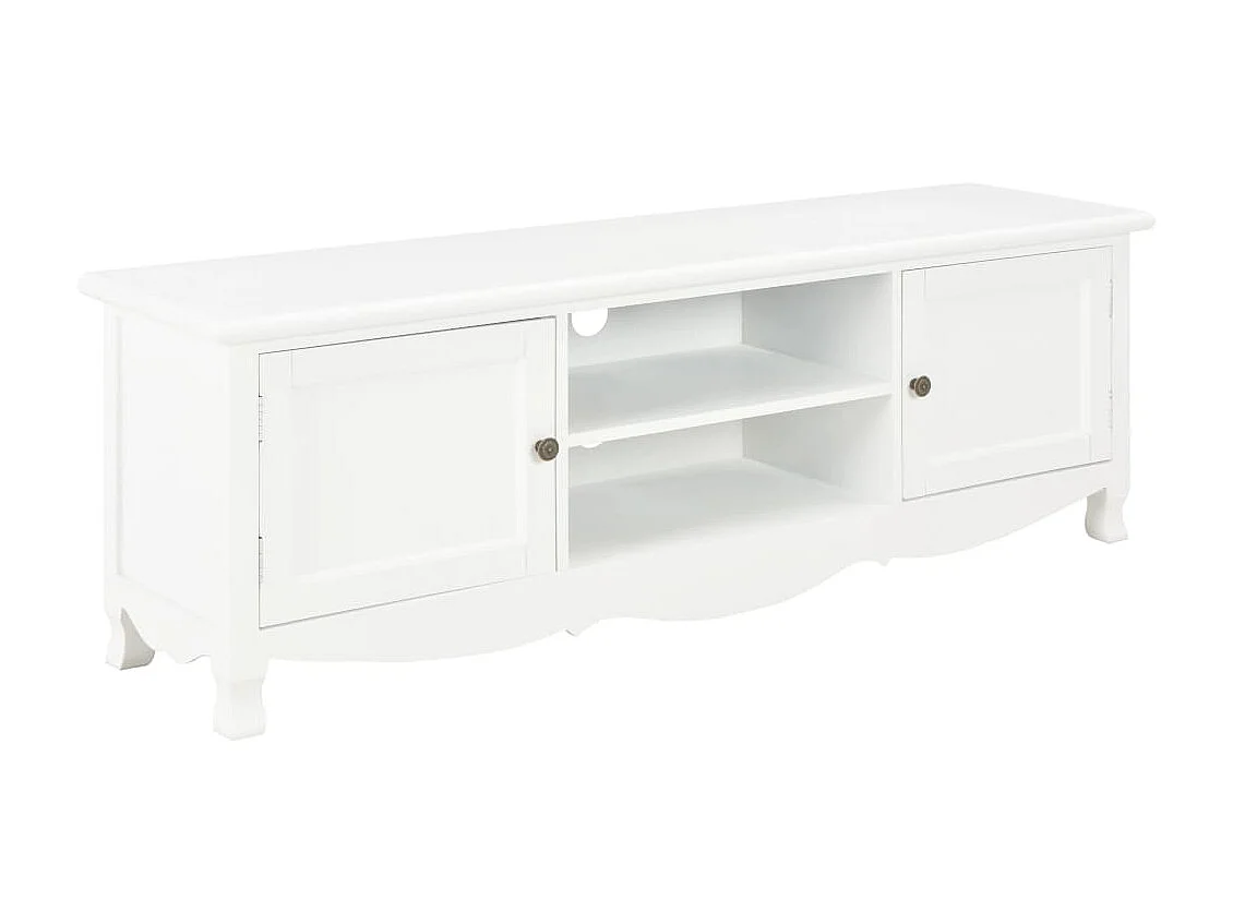 Meuble TV Blanc 120 x 30 x 40 cm Bois BE94824