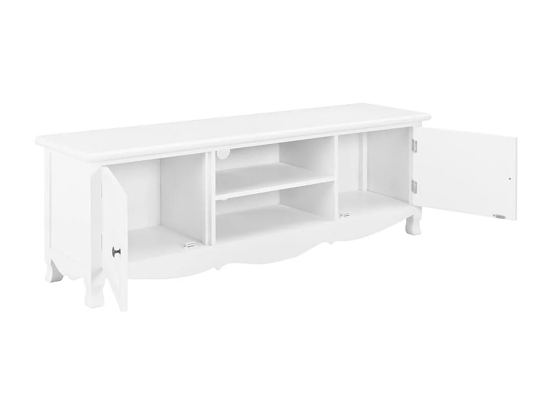 Meuble TV Blanc 120 x 30 x 40 cm Bois BE94824