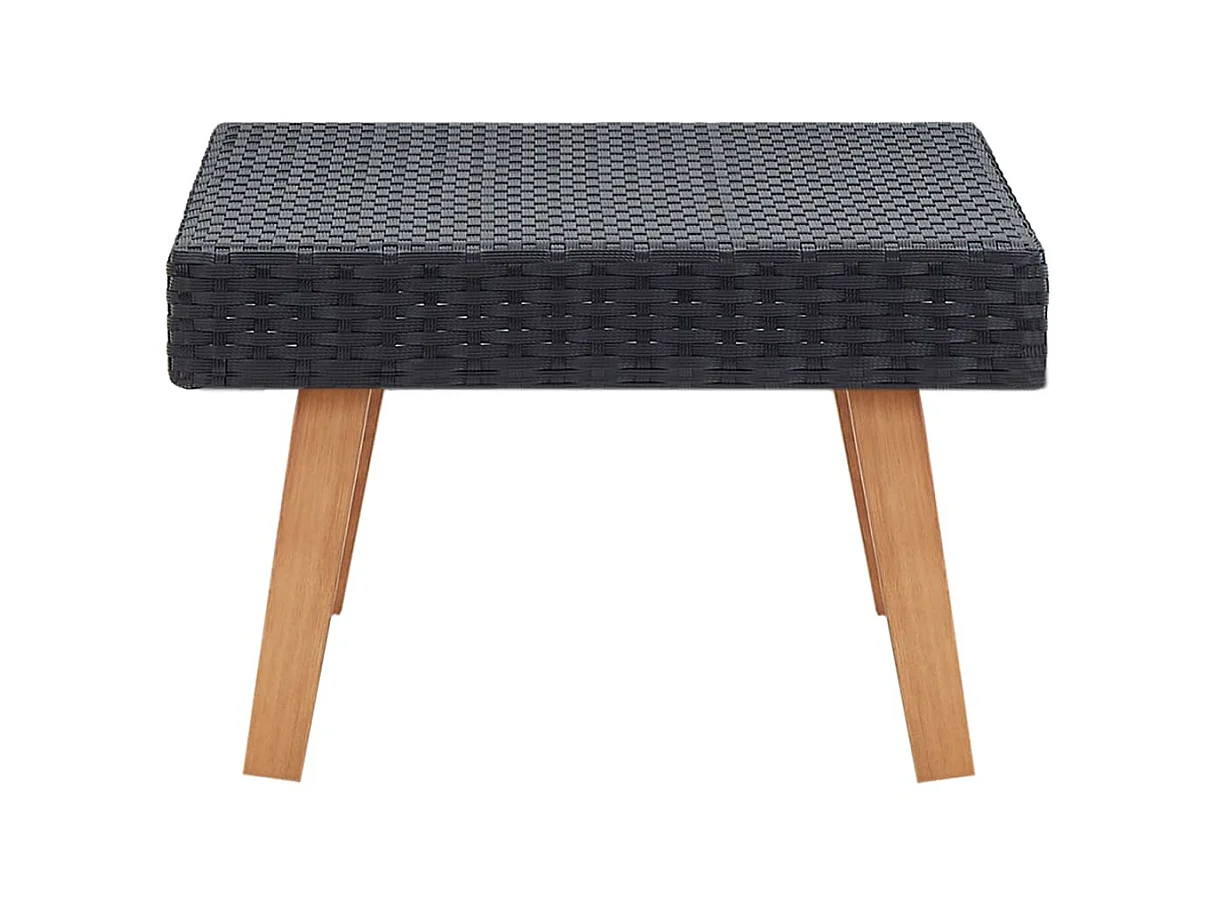 Mesa de centro de jardín ratán sintético negro ES547710