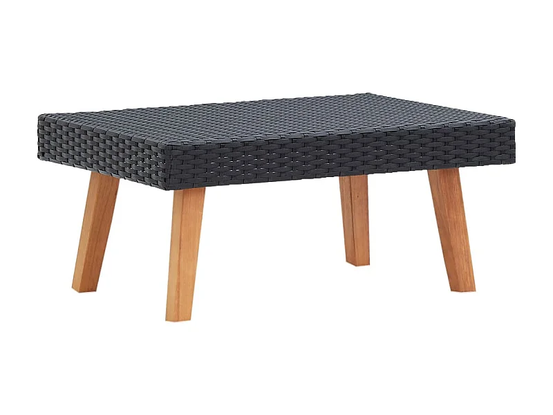 Mesa de centro de jardín ratán sintético negro ES547710